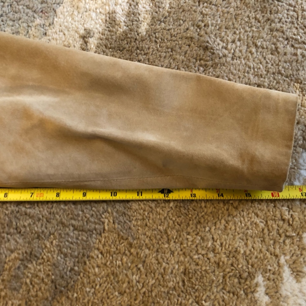 Erez Levy Saks Fifth Avenue Beige Suede Learher Skirt And Top Set Sz 4 Vintage! - Picture 8 of 16